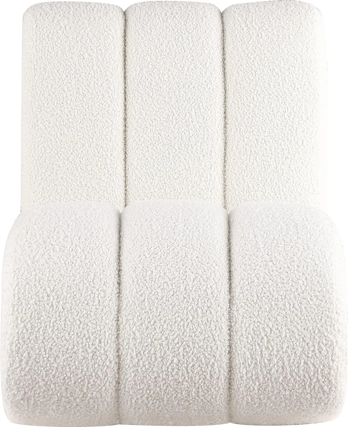 Meridian Abstract Swoon Accent Chair, White Shearling & Wood image indicator(2)