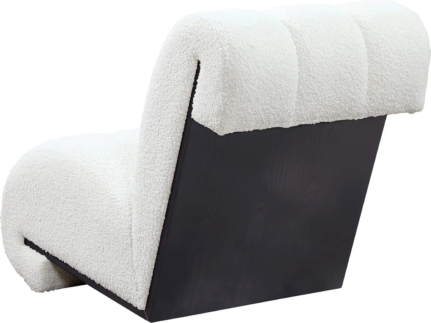 Meridian Abstract Swoon Accent Chair, White Shearling & Wood image indicator(5)