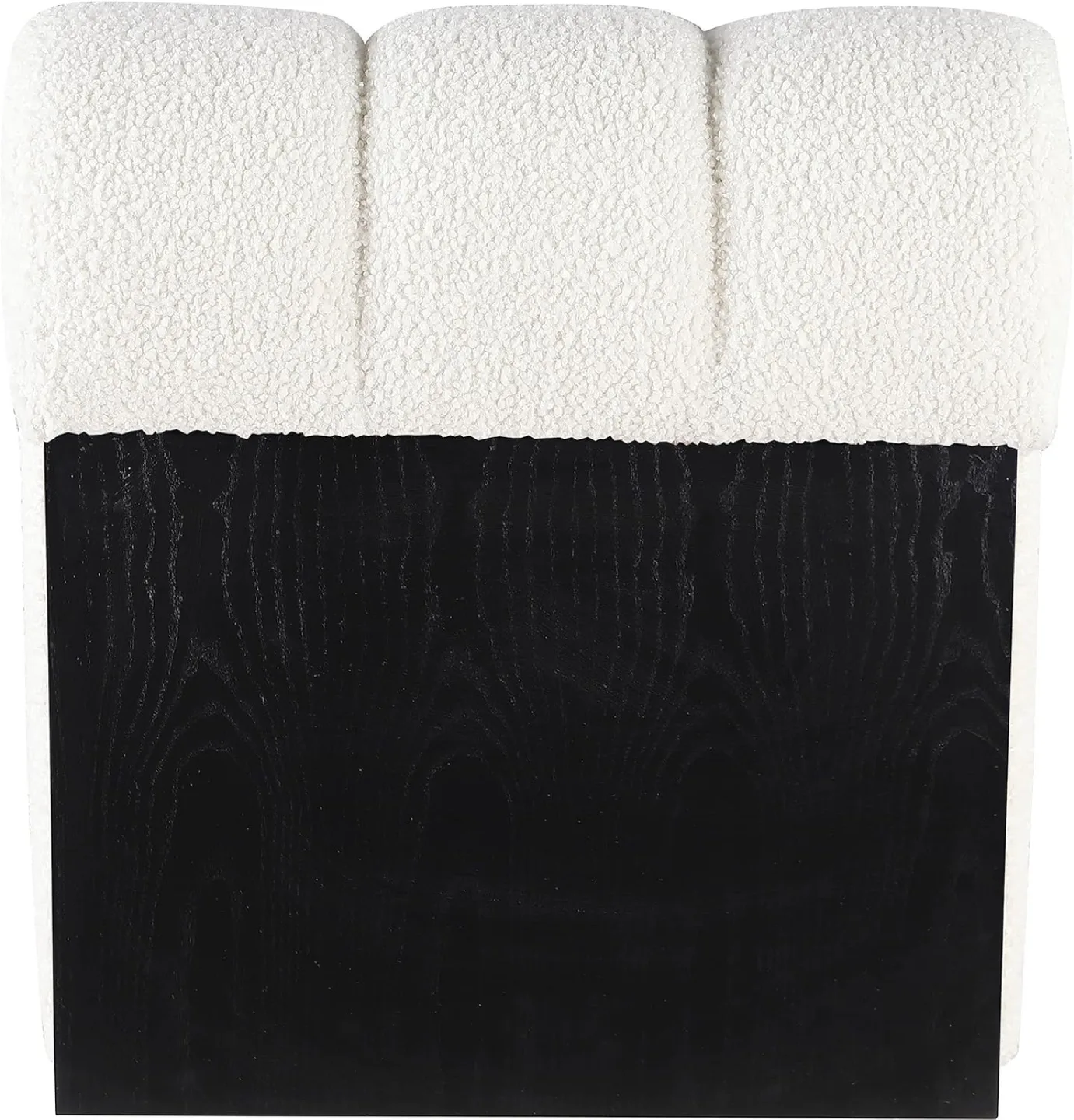 Meridian Abstract Swoon Accent Chair, White Shearling & Wood image indicator(6)