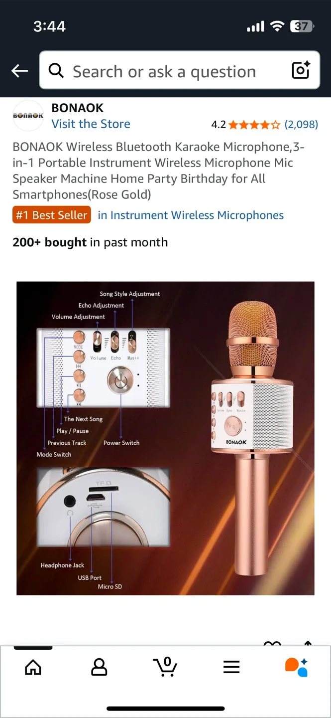 Wireless Karaoke Microphone with Protective Covers image indicator(2)