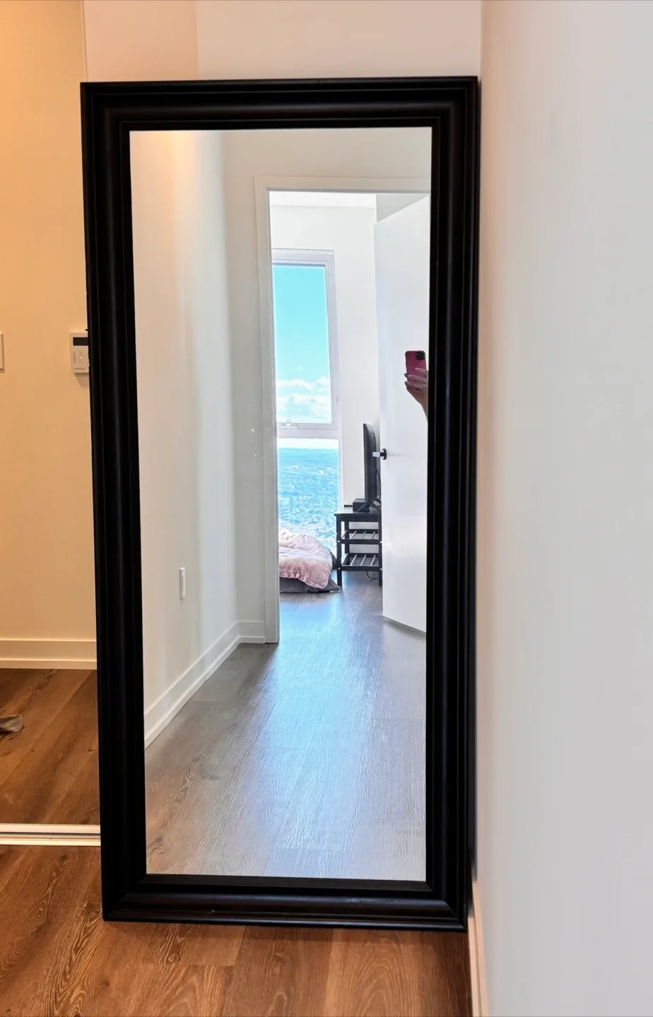 Large Wood Framed Mirror (Price Negotiable) thumbnail