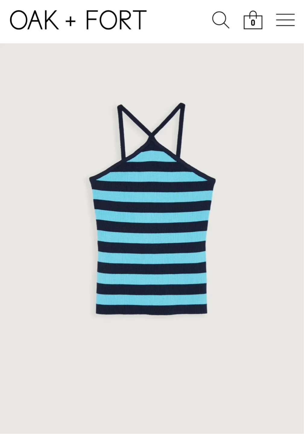 OAK + FORT Striped Halter Top - Size S
