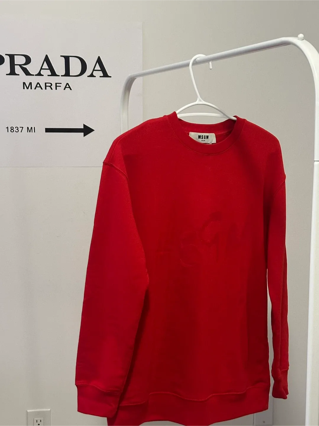 MSGM Milano Red Crewneck Sweatshirt