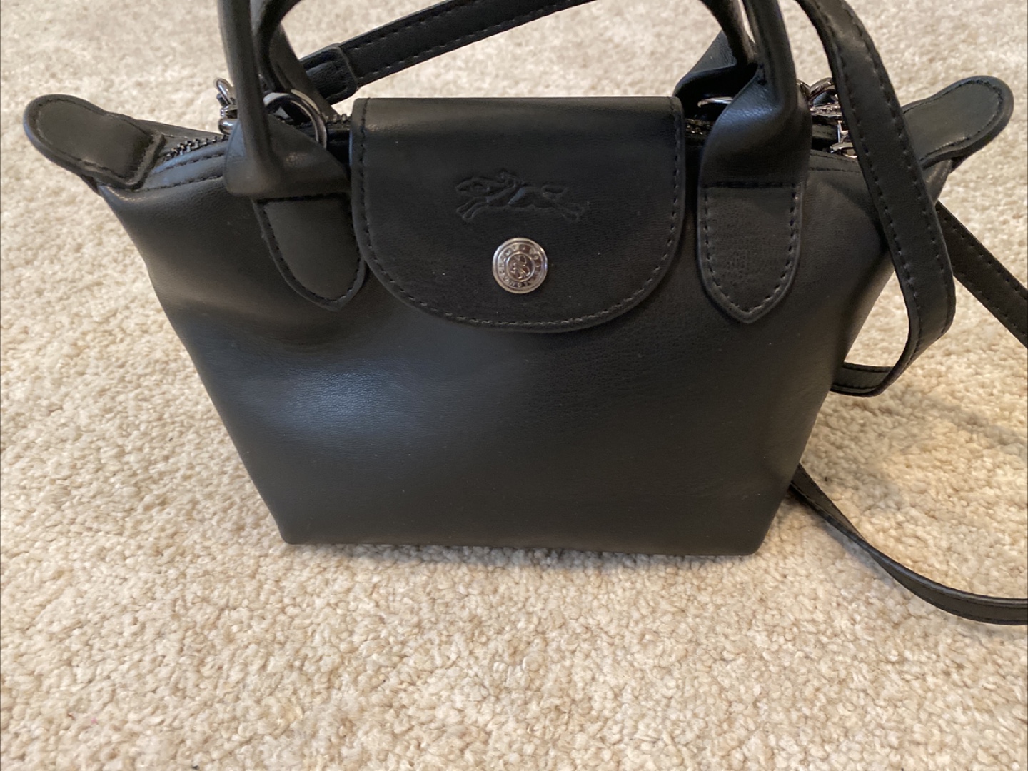 Longchamp Black Mini Top Handle Bag - photo 2