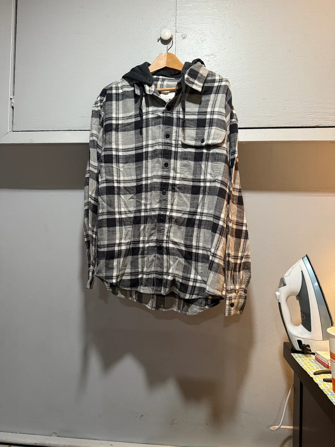 American Eagle L Plaid Hooded Flannel thumbnail