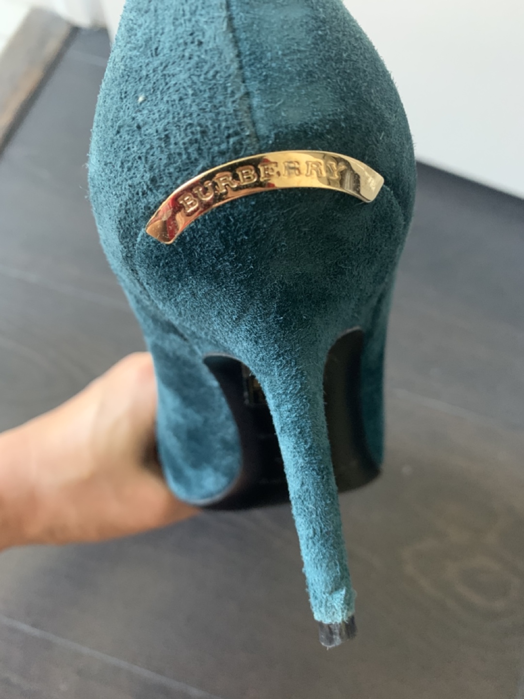 Burberry Teal Suede Heels - Size 36 - photo 4