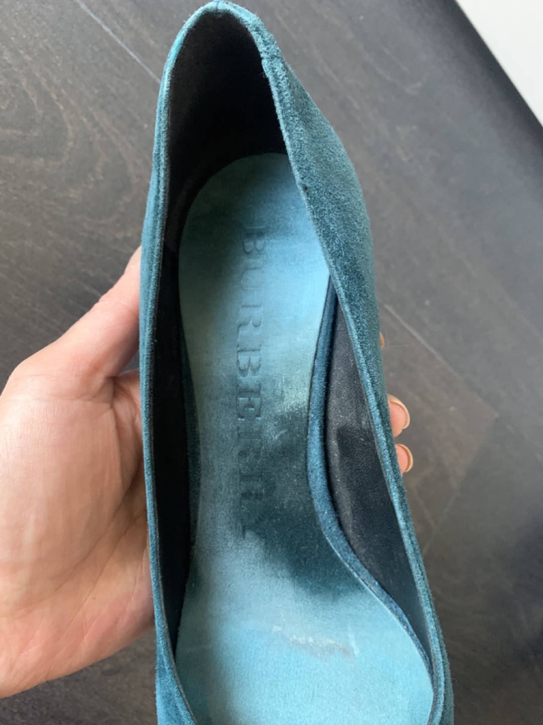 Burberry Teal Suede Heels - Size 36 - photo 3