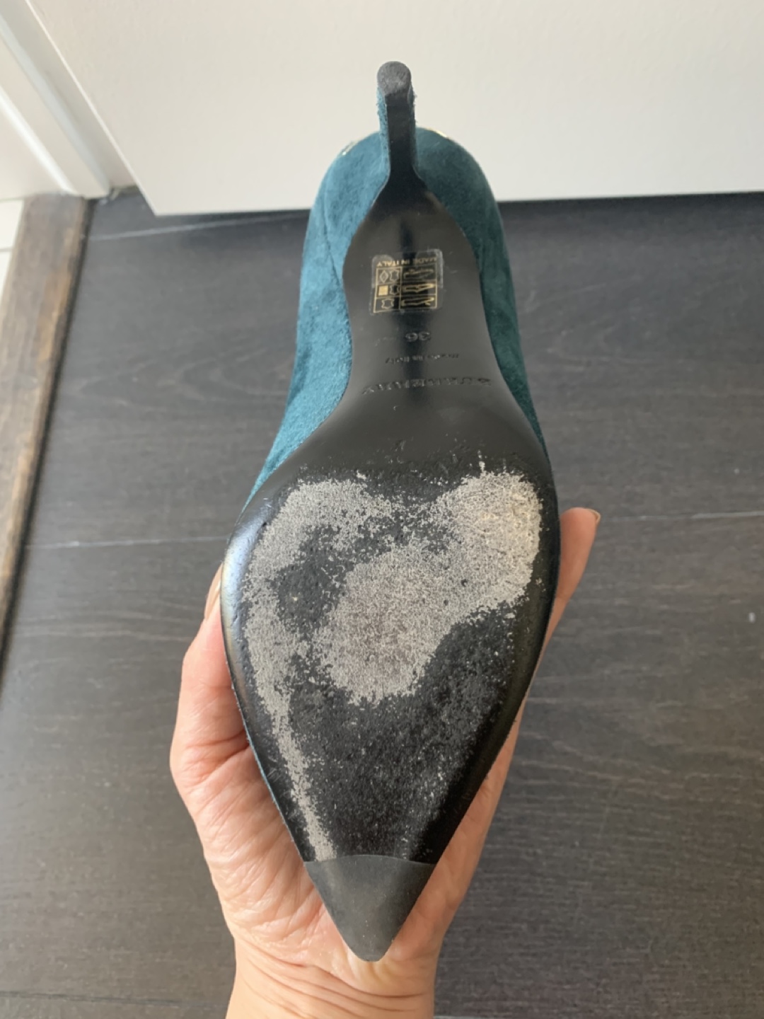 Burberry Teal Suede Heels - Size 36 - photo 2