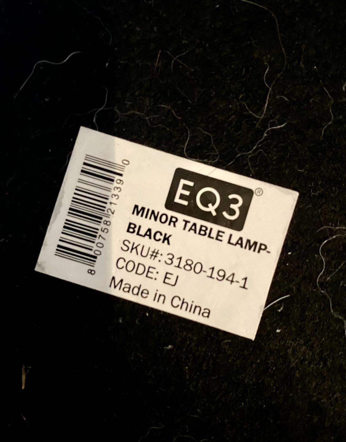 EQ3 Minor Black Table Lamp - photo 4
