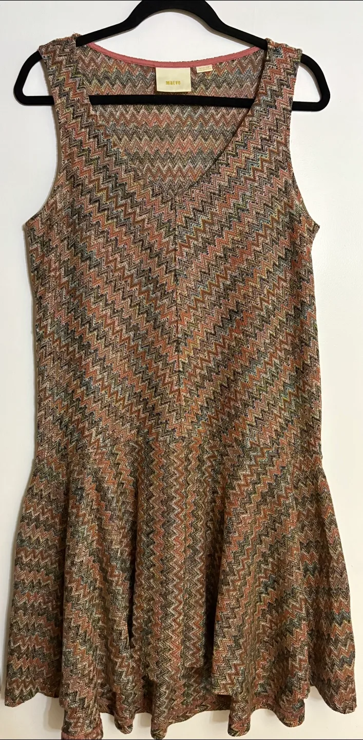 Vintage Maeve by Anthropology Chevron Knit Dress - Size Medium thumbnail