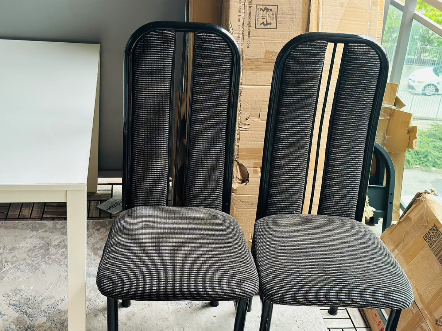 Set of 2 Black & Grey Dining Chairs