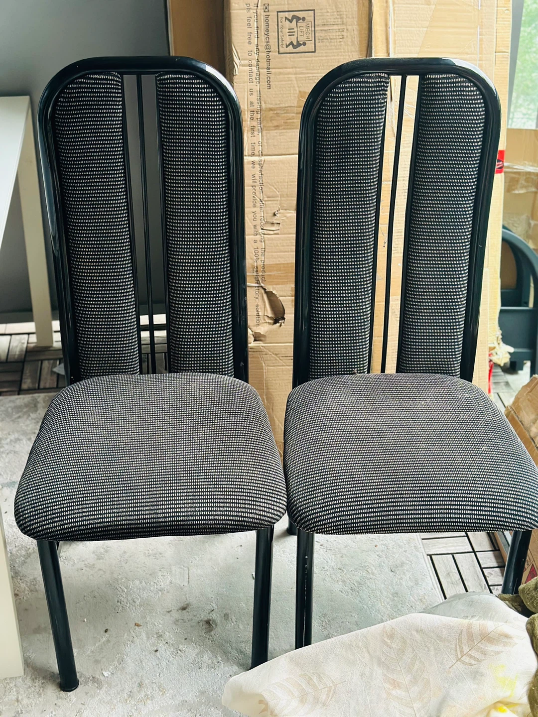 Set of 2 Black & Grey Dining Chairs - photo 2
