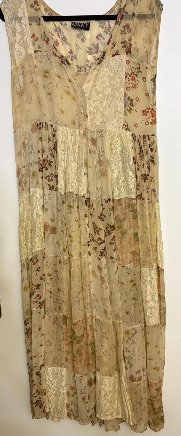 Vintage Nikky Floral Patchwork Dress - Size L image indicator(2)