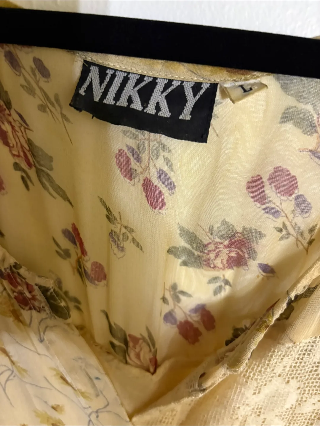 Vintage Nikky Floral Patchwork Dress - Size L image indicator(3)