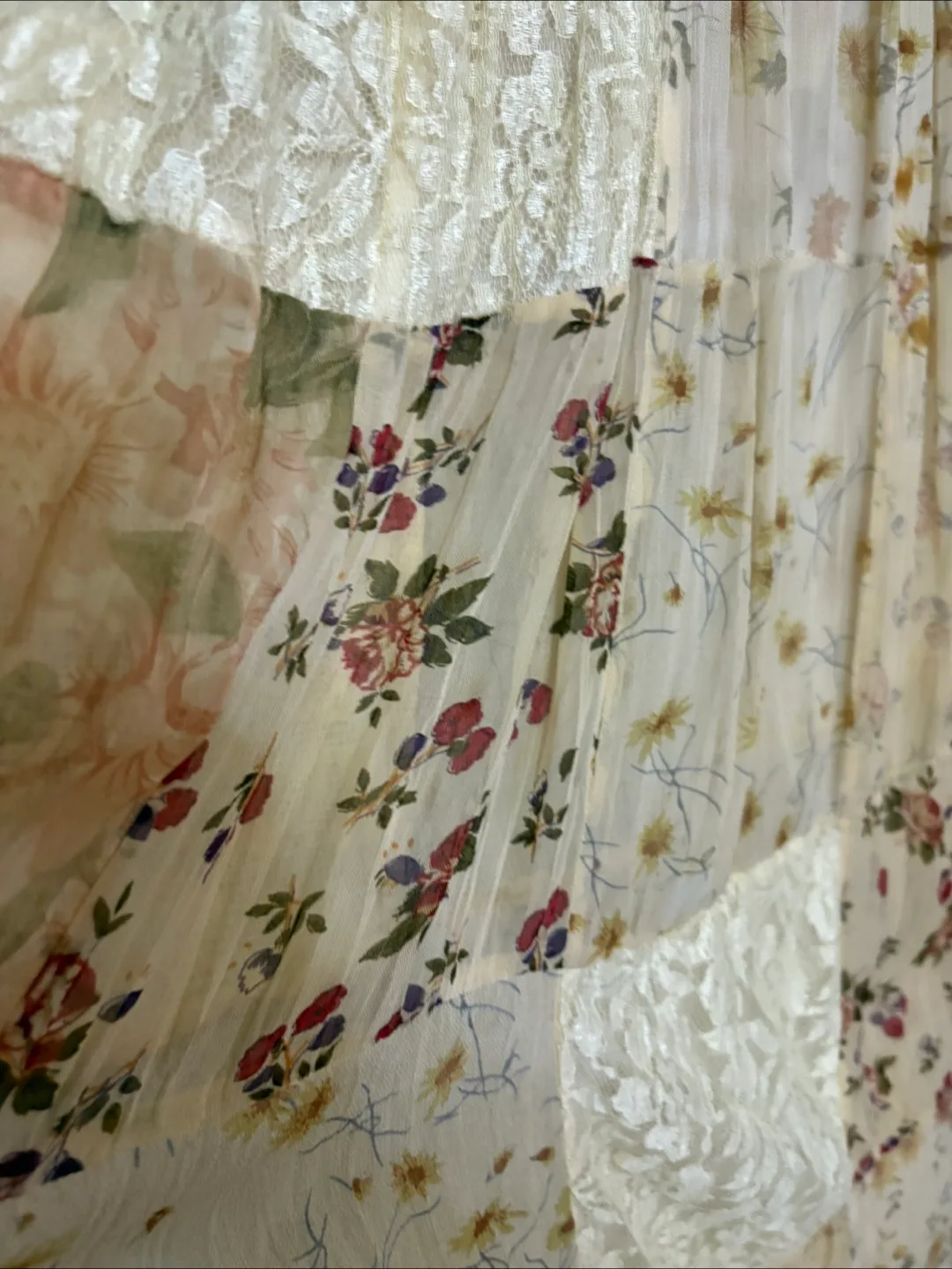 Vintage Nikky Floral Patchwork Dress - Size L image indicator(4)