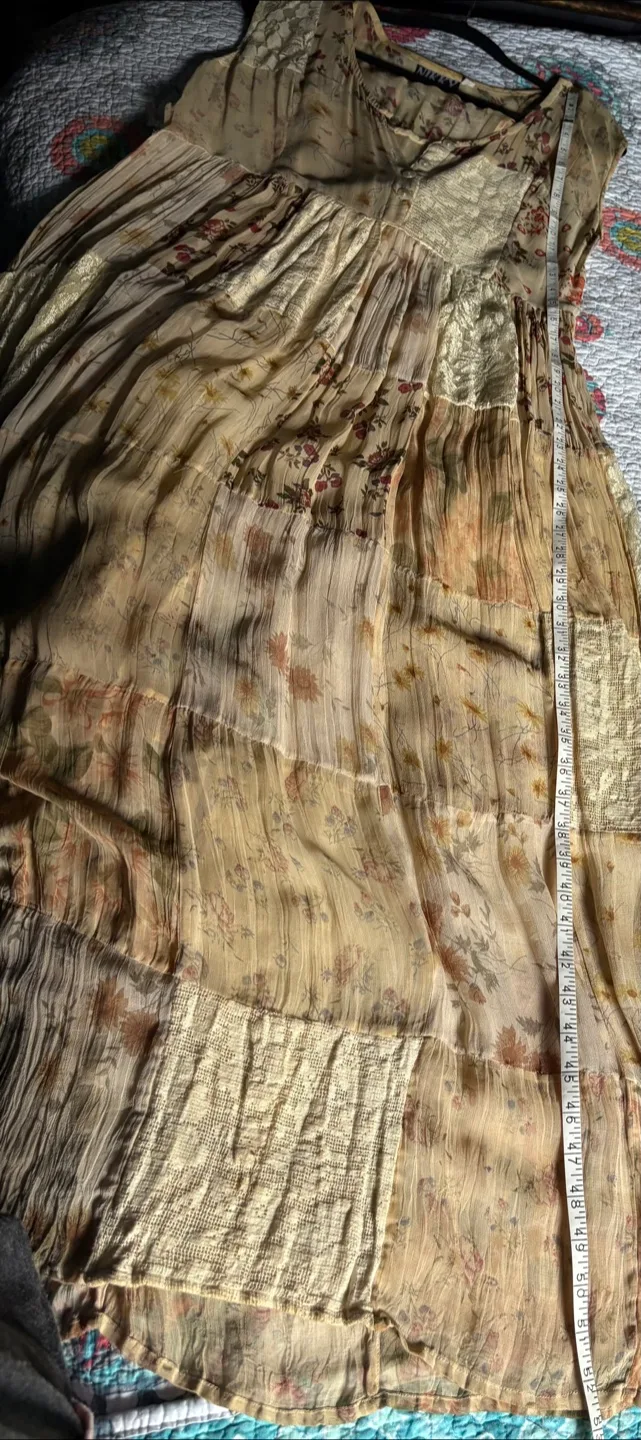 Vintage Nikky Floral Patchwork Dress - Size L image indicator(9)