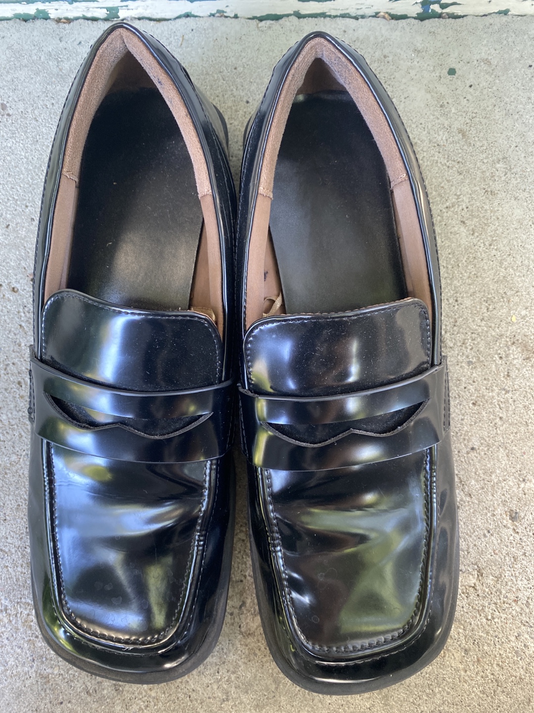 Zara Patent Faux Loafers - Size 38 Black