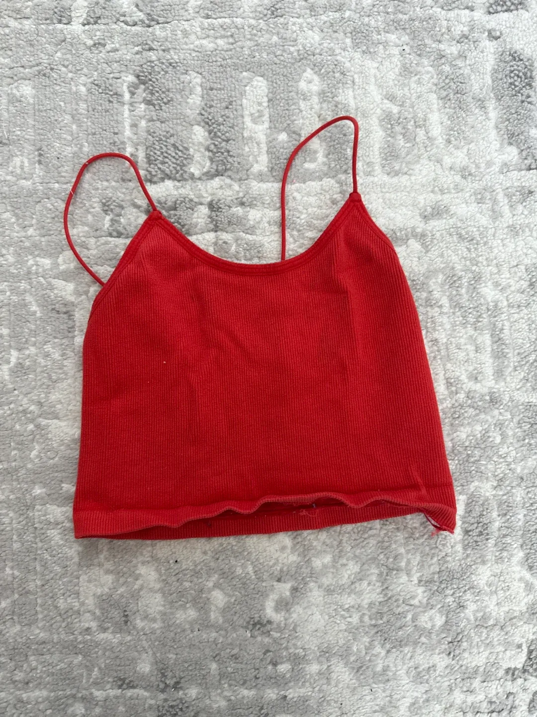 Red Ribbed Tank Top thumbnail