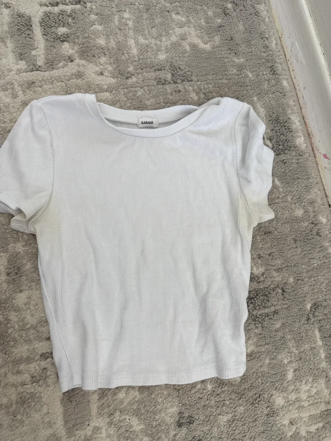Garage White Ribbed T-Shirt thumbnail