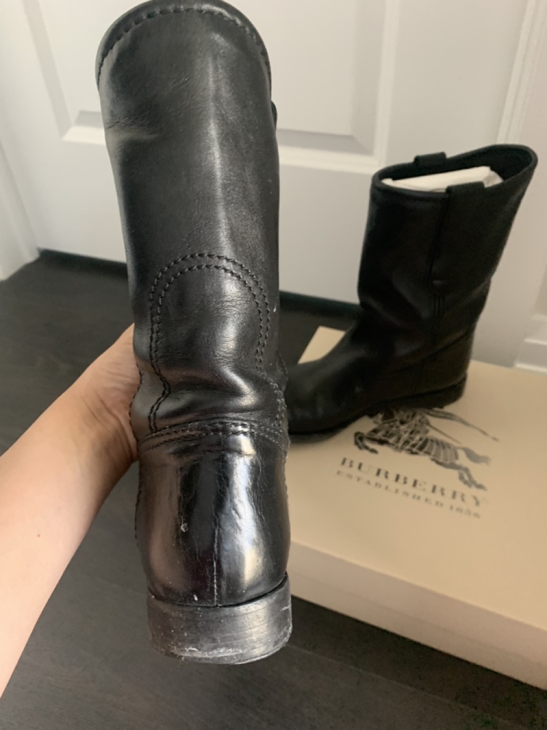 Burberry Black Leather Ankle Boots - photo 3