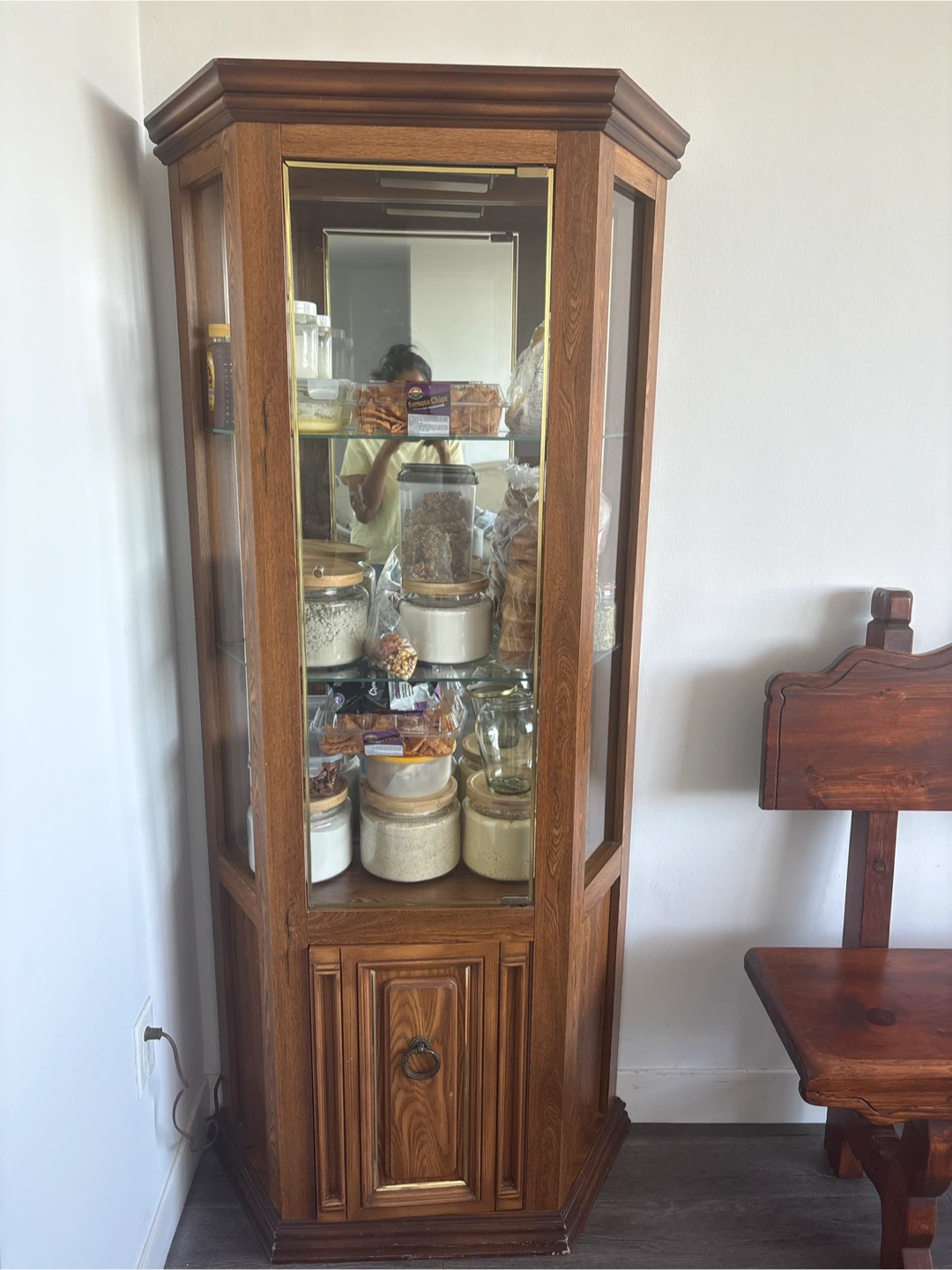 Wooden Corner Curio Cabinet