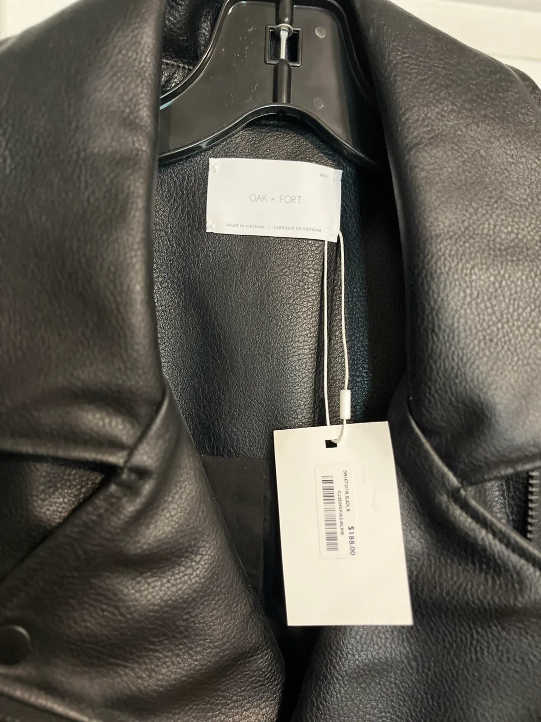 Oak + Fort Black Faux Leather Jacket - Size M image indicator(2)