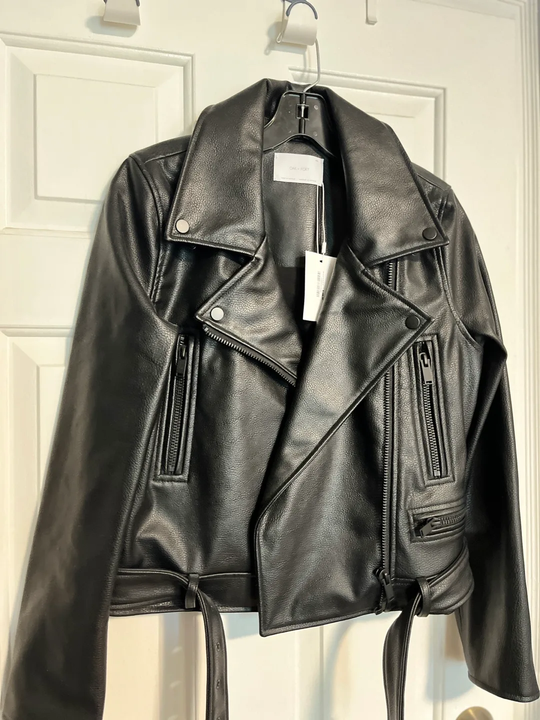 Oak + Fort Black Faux Leather Jacket - Size M thumbnail