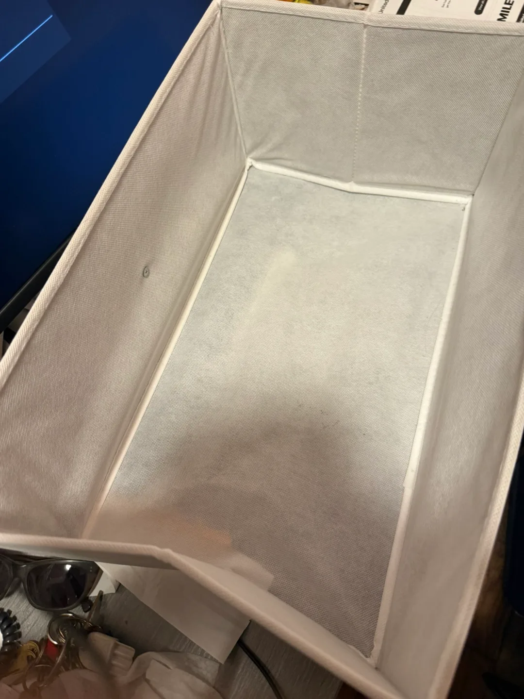 6 White Fabric Storage Bin rectangle image indicator(2)