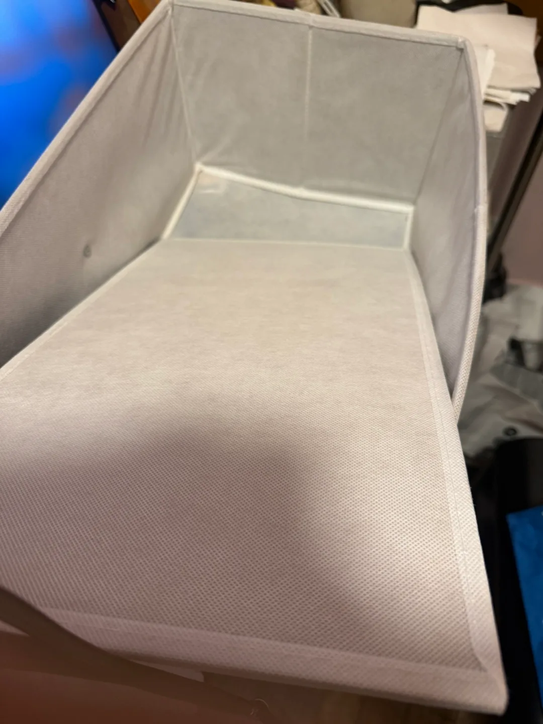 6 White Fabric Storage Bin rectangle image indicator(3)