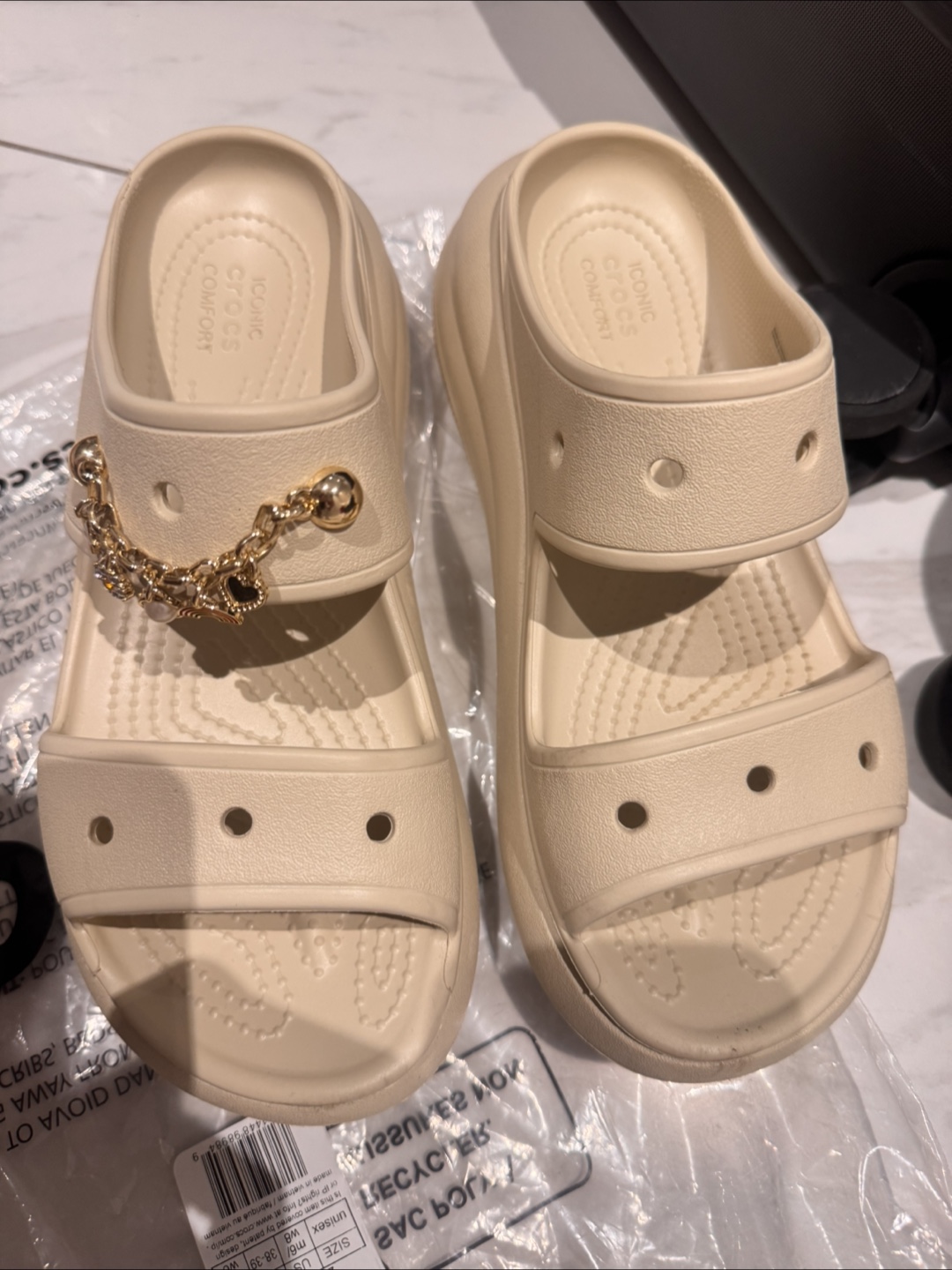 Crocs Crush Sandal Bone, Women's Size 8 / Men's 6 - photo 2