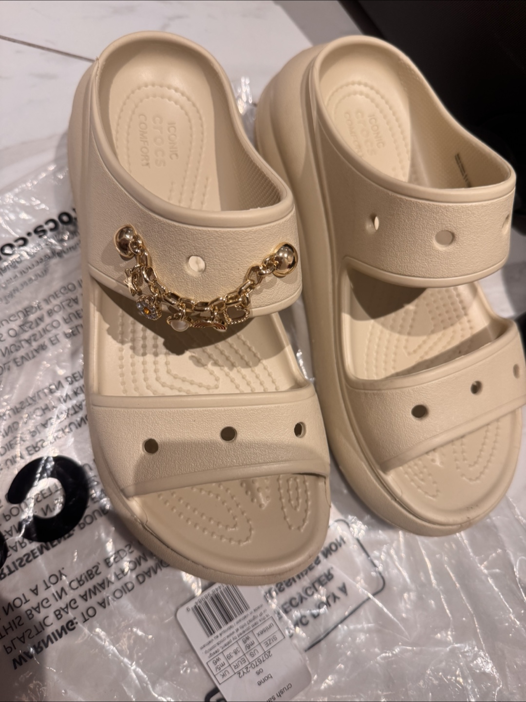 Crocs Crush Sandal Bone, Women's Size 8 / Men's 6 - photo 3
