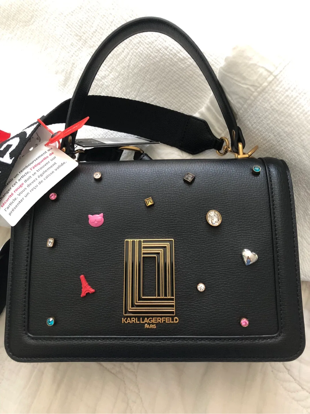 Karl Lagerfeld Black Leather Crossbody Bag image indicator(6)