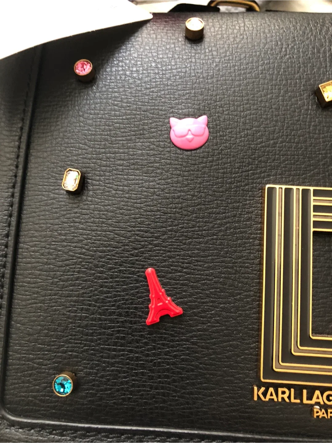 Karl Lagerfeld Black Leather Crossbody Bag image indicator(2)