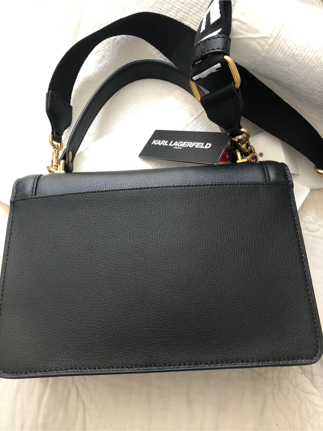 Karl Lagerfeld Black Leather Crossbody Bag image indicator(7)