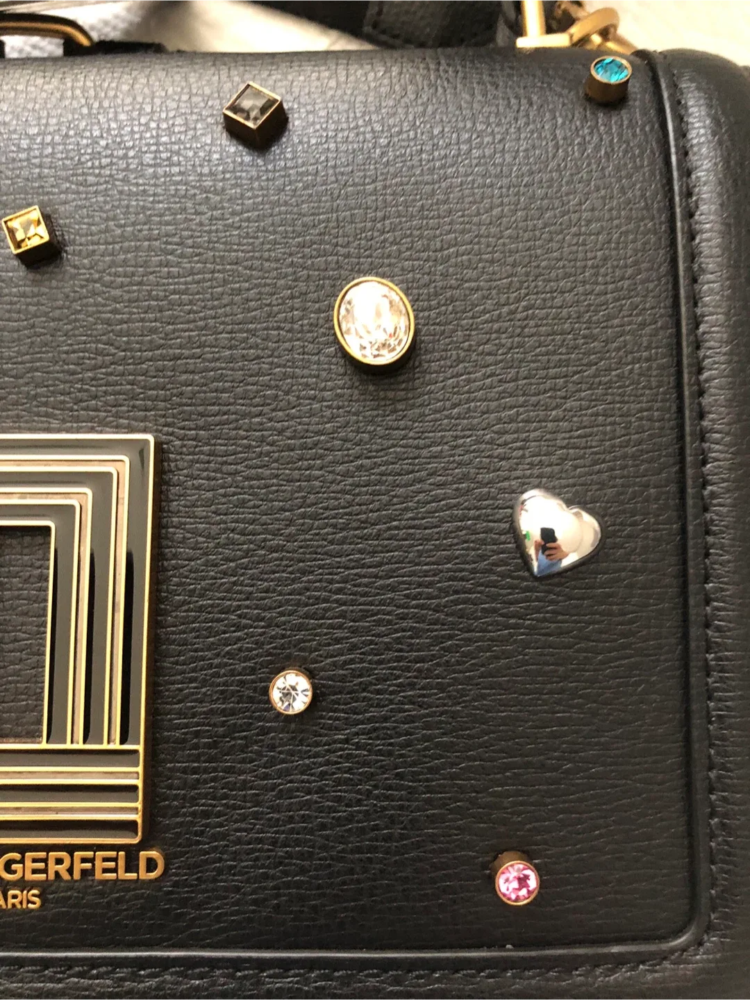 Karl Lagerfeld Black Leather Crossbody Bag image indicator(3)