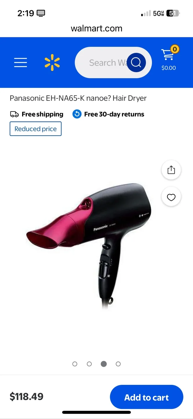 Panasonic EH-NA65-K nanoe? Hair Dryer thumbnail