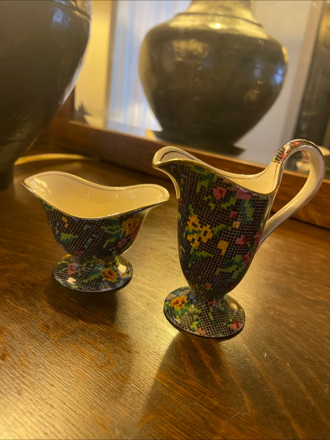 Royal Winton Grimwades "Chintz" cream and sugar set thumbnail