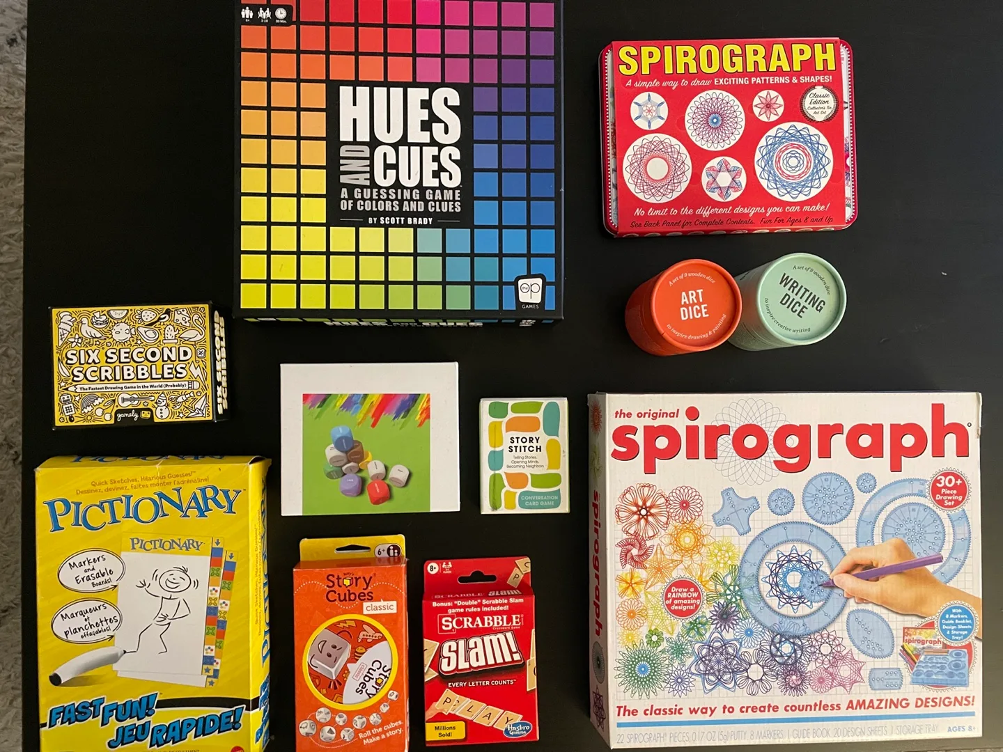 Board Games Lot: Hues and Cues, Spirograph, Pictionary & More! thumbnail