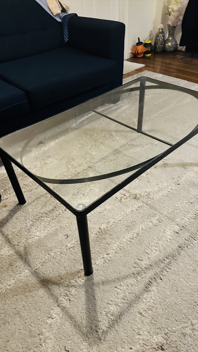 Glass Top Coffee Table - Black Frame - photo 2