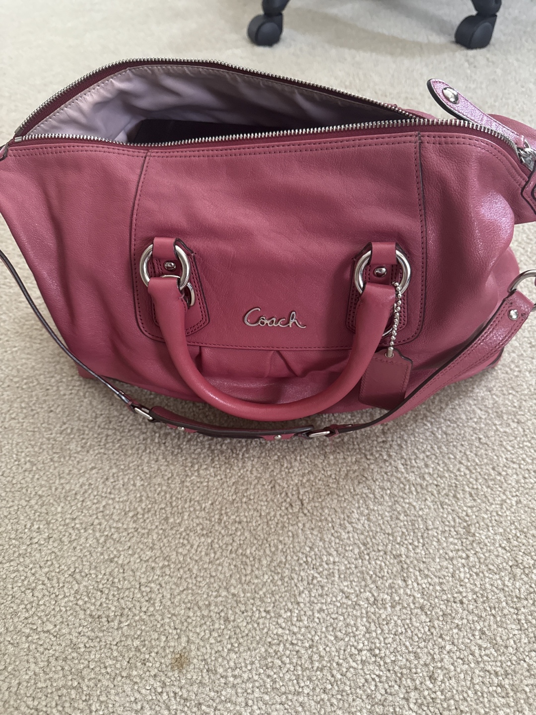 Coach Pink Leather Satchel