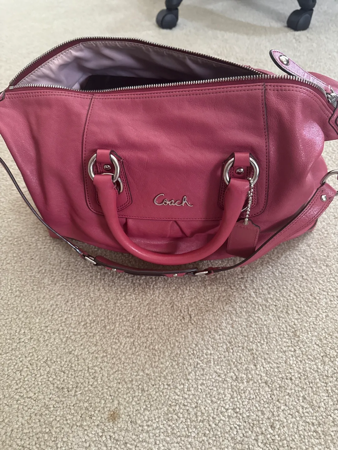 Coach Pink Leather Satchel
