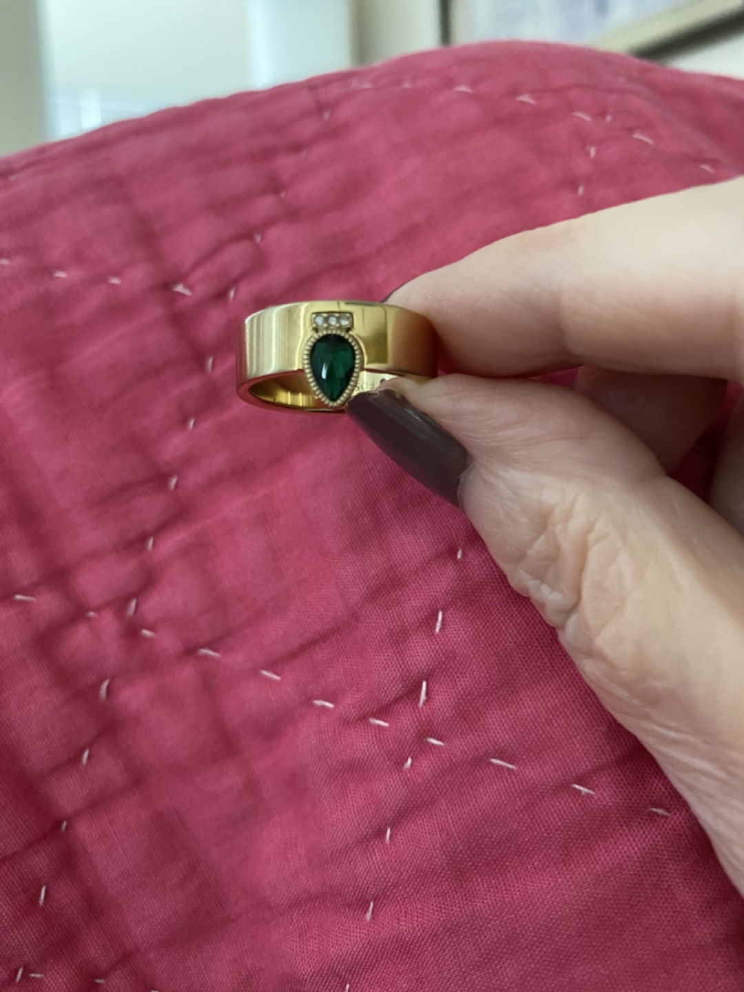 Fossil Gold-Tone Ring, Size 8