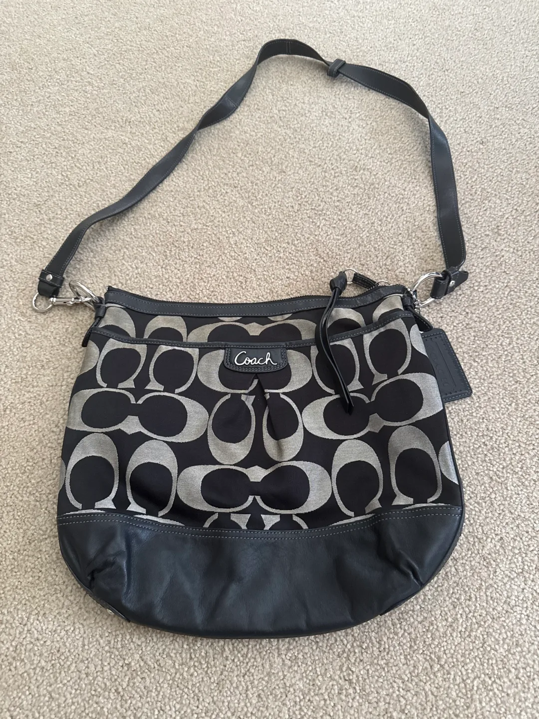 Coach Black/Grey Hobo Bag