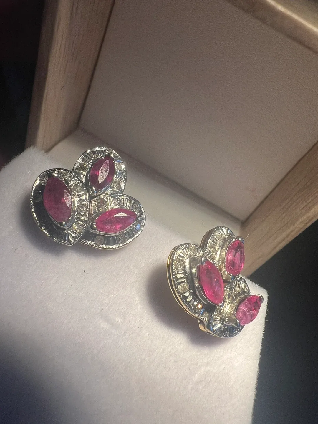 10 k Ruby & Diamond Earrings thumbnail