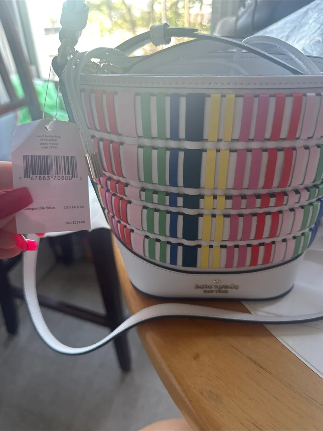 Kate Spade Pippa Woven Small Bucket Bag thumbnail