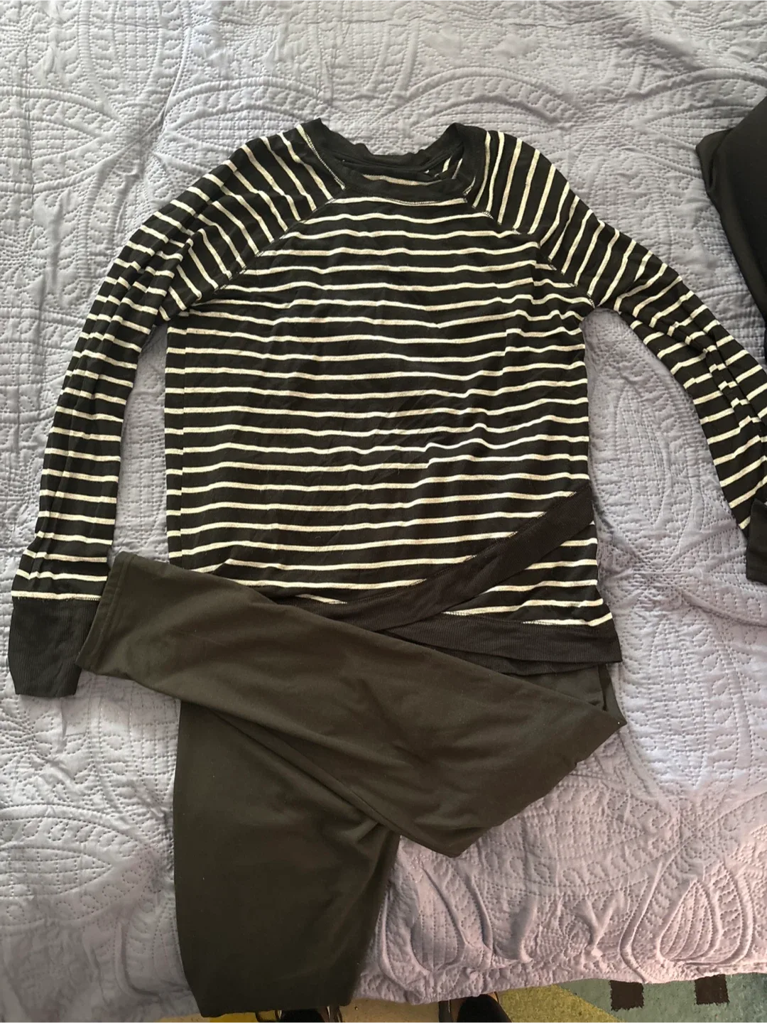 All It Needs Is You! Striped Long Sleeve Shirt & Leggings Set thumbnail