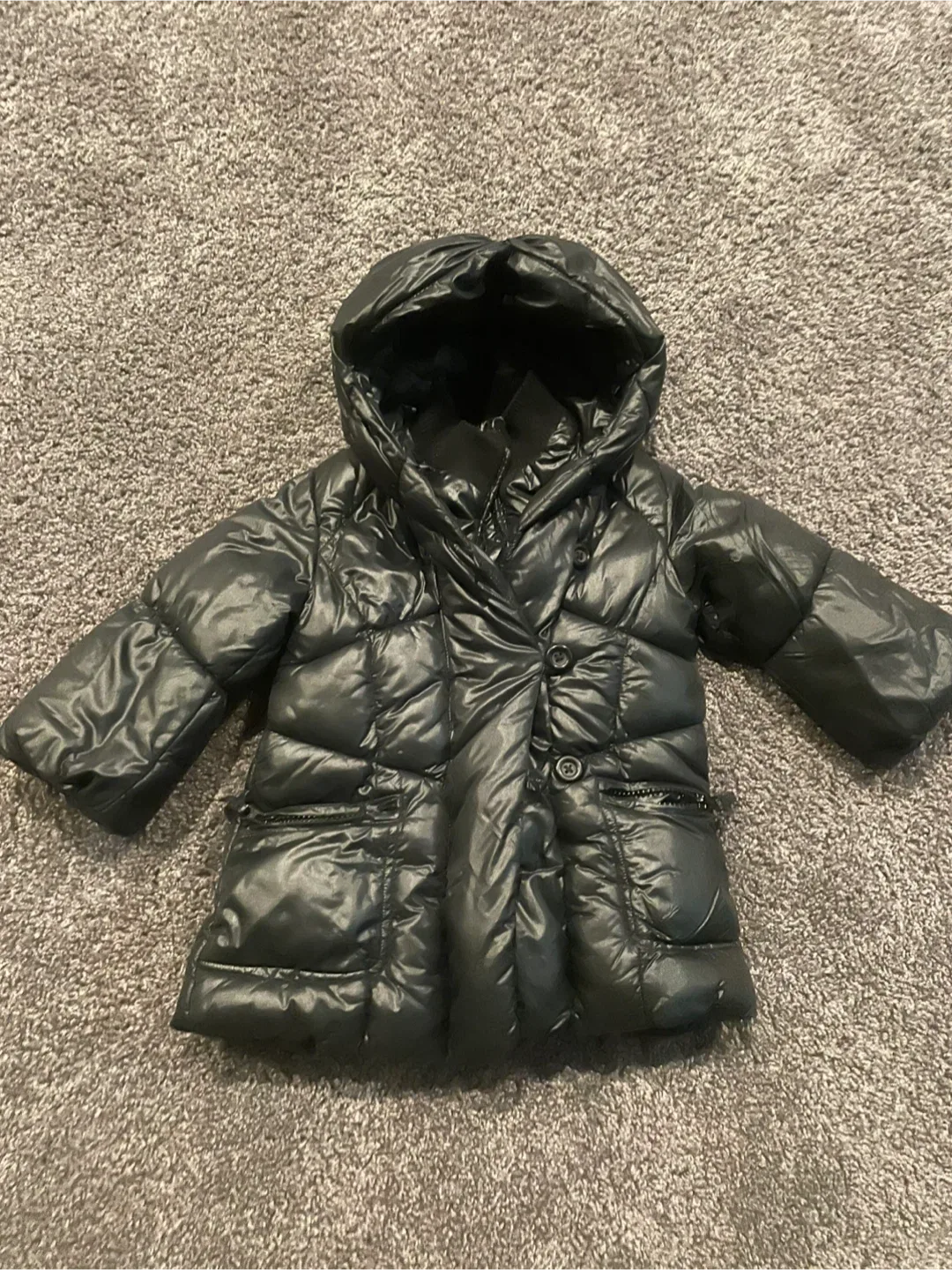 babyGap Black Puffer Jacket (18-24 Months) thumbnail