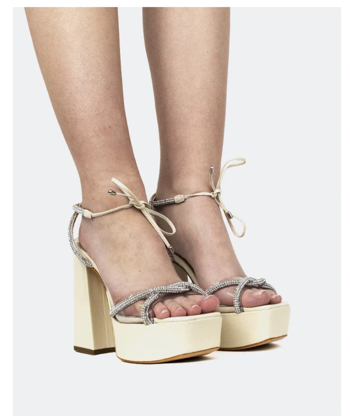 Catwalk Ivory Platform Heels - Size 7 thumbnail