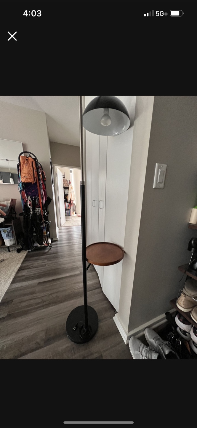 Floor Lamp with Attached Table