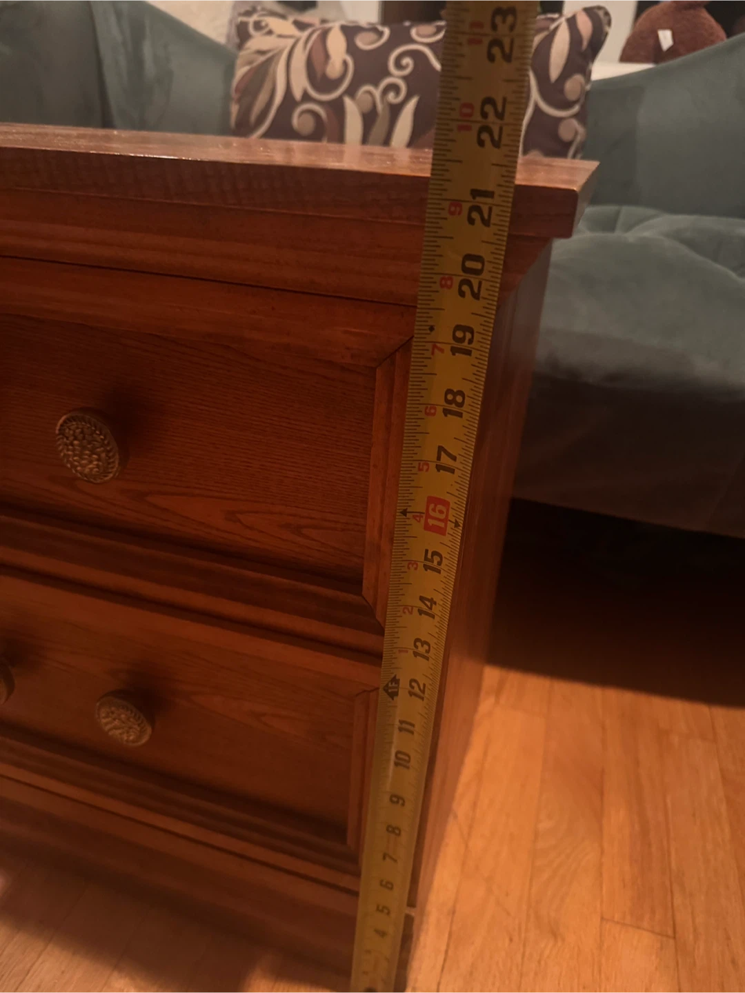 Wood Nightstand with Two Drawers - photo 4